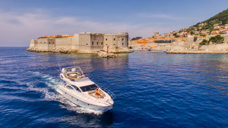 Azimut 43 Fly Aphrodite off the Dubrovnik Old Town