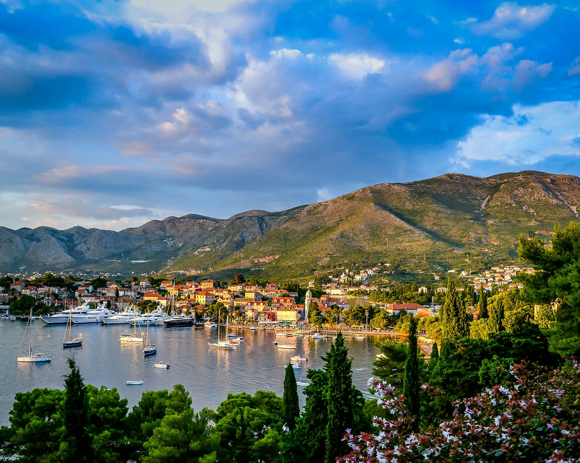 Cavtat bay below the hills