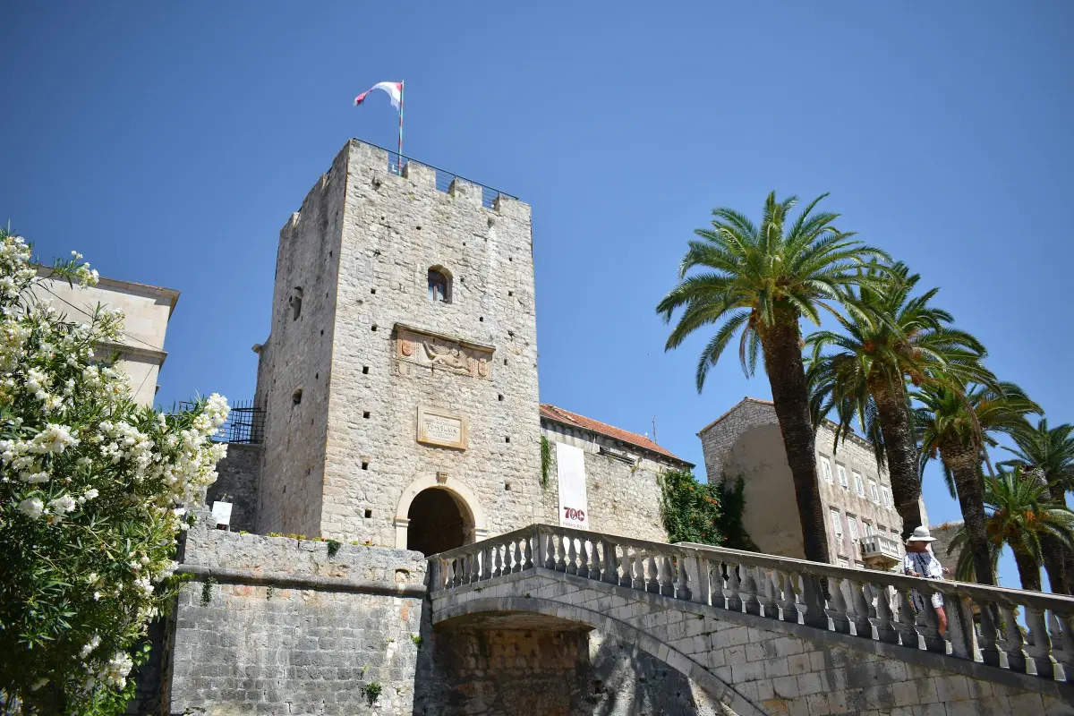 Korčula's Land Gate and Revelin tower