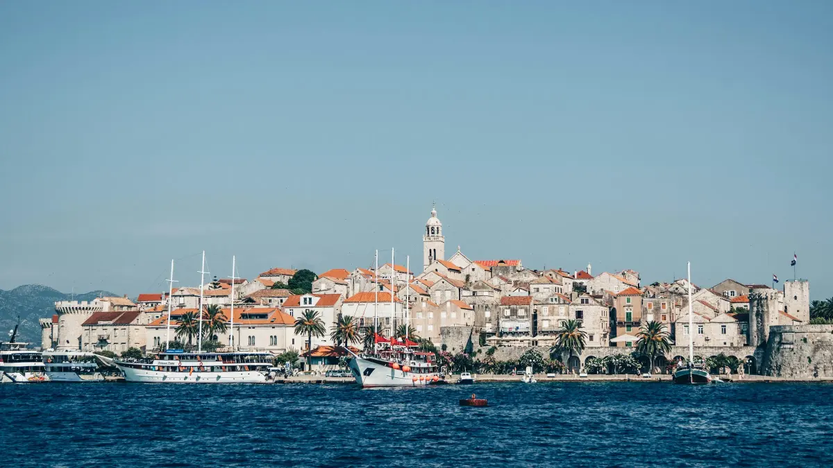 Korčula old town seen from the sea