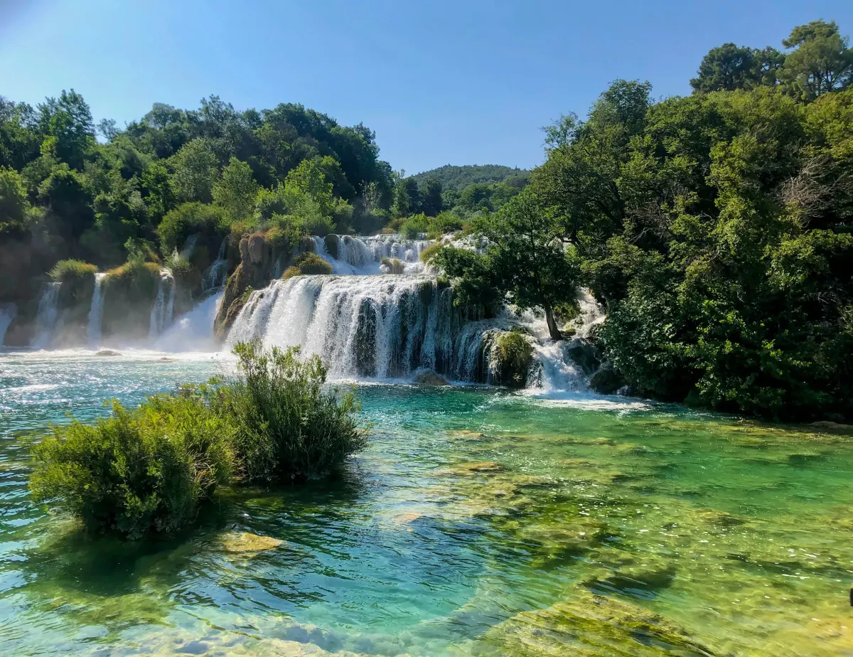 Krka waterfall and its turquoise pools