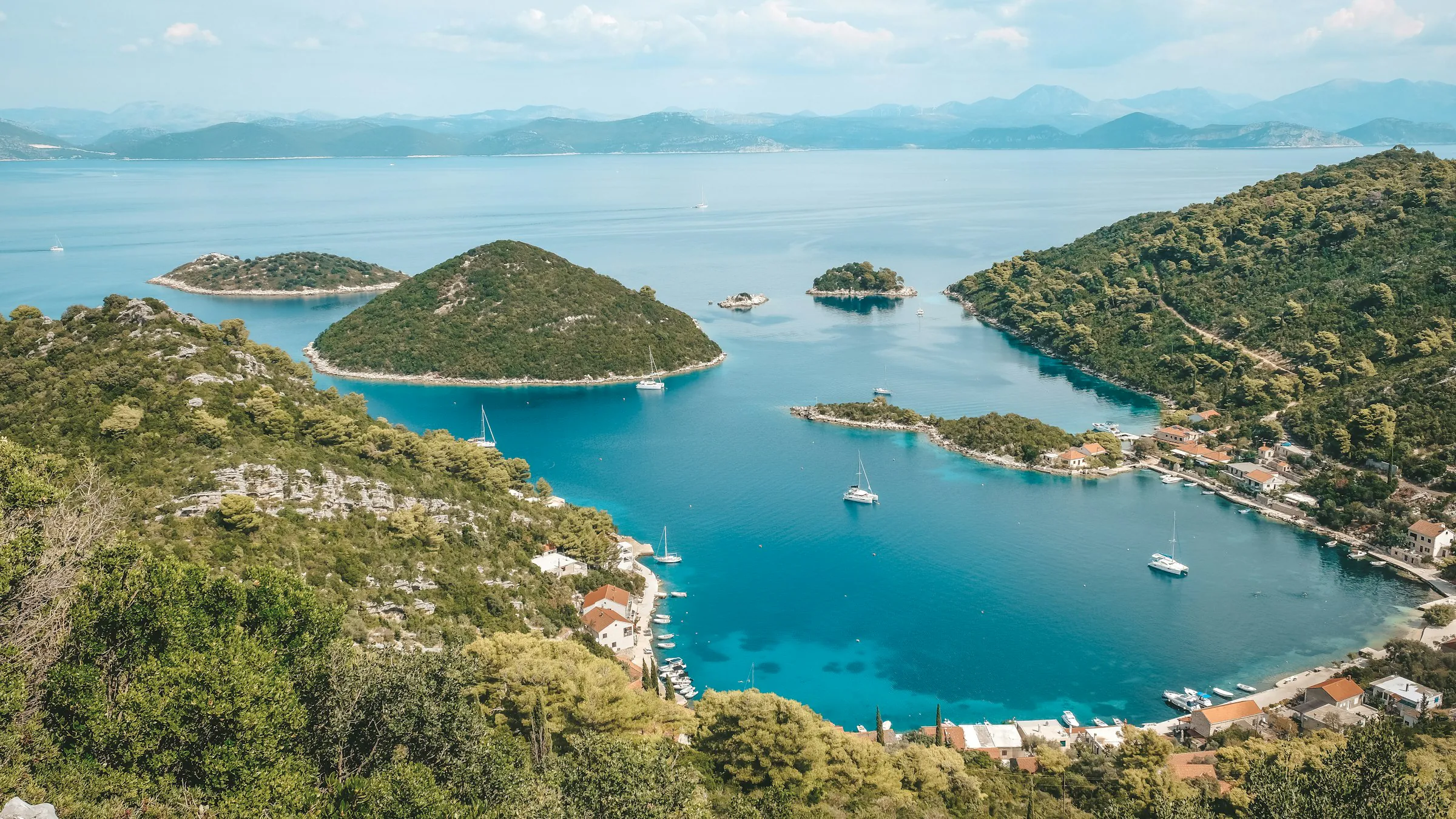 Mljet lakes and islets seen from the hills