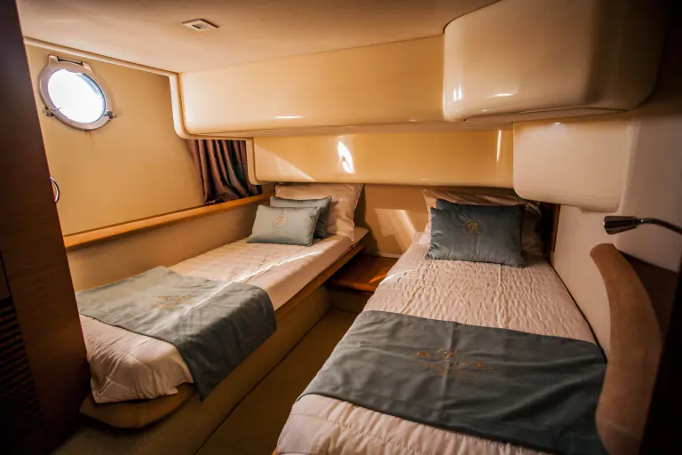 Twin cabin on the Azimut 43 Fly