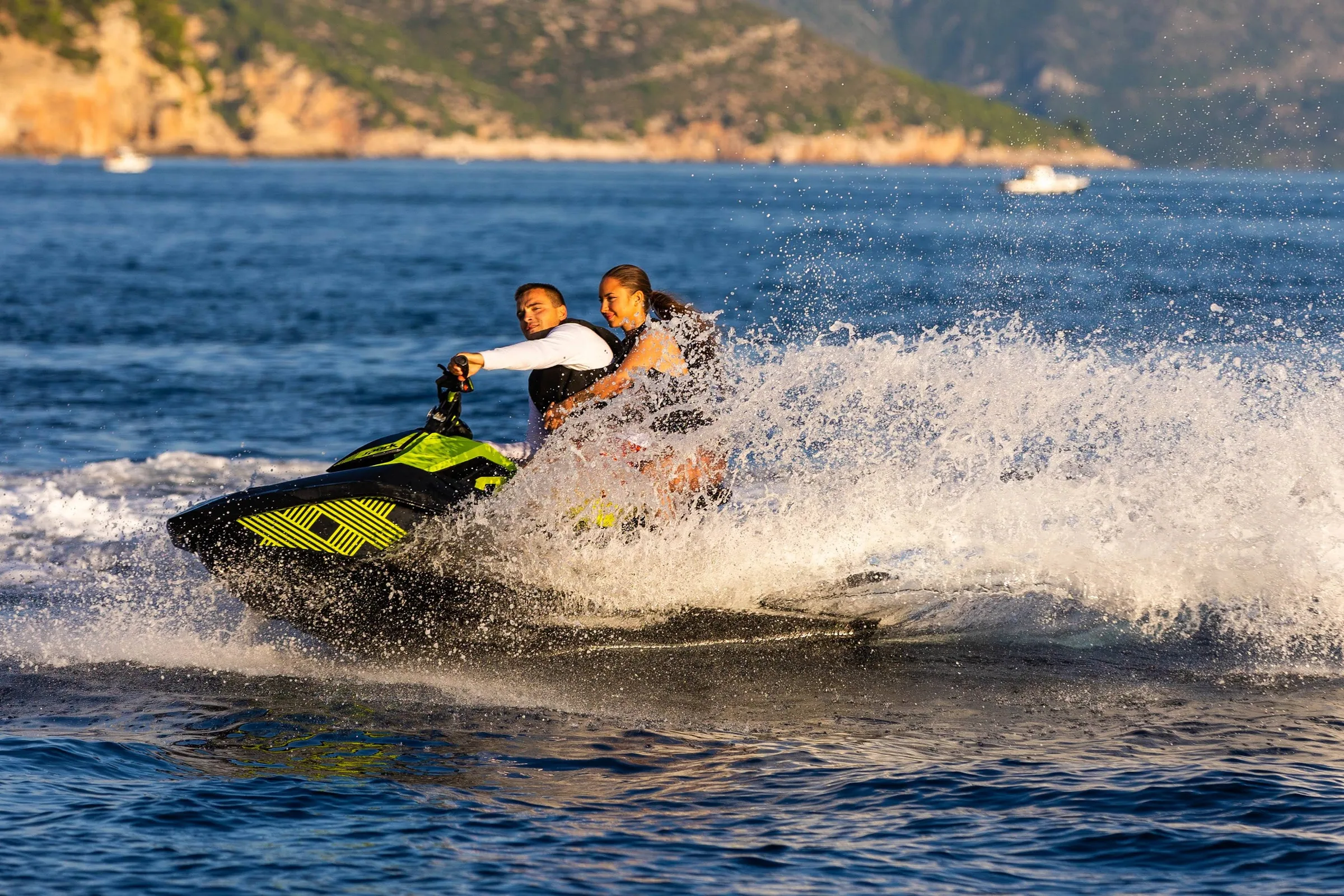 Two riders on a jet ski